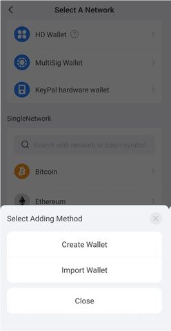 Создать новый кошелёк в TokenPocket