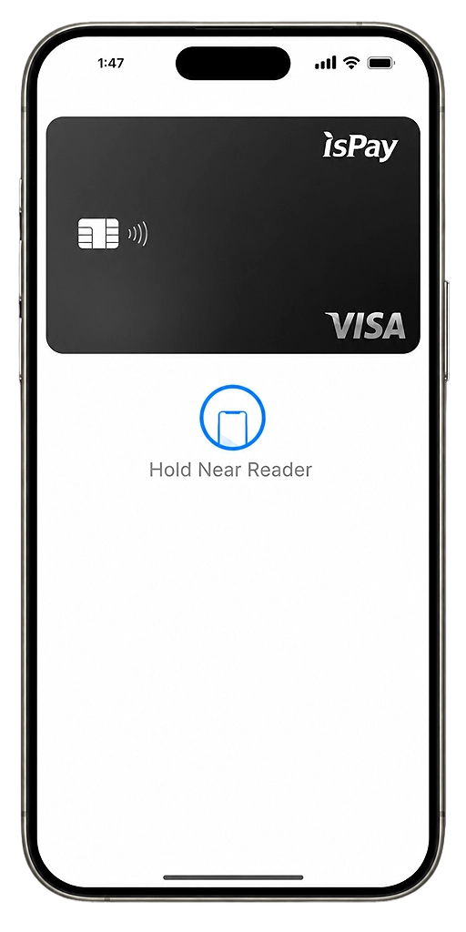 ISPAY debit card — Virtual, White, Gold and Black
